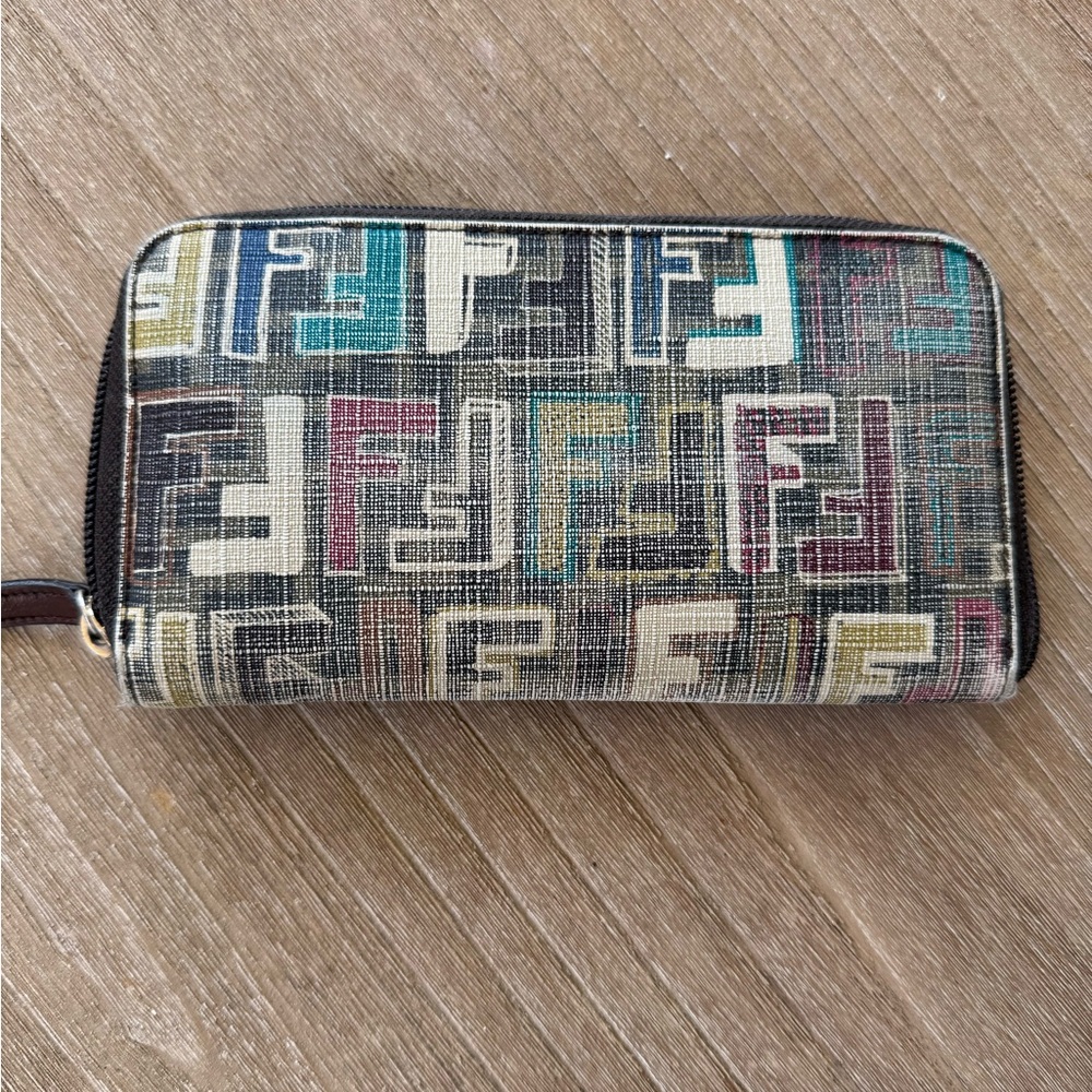 Fendi FF Multicolor Zucca Continental Wallet